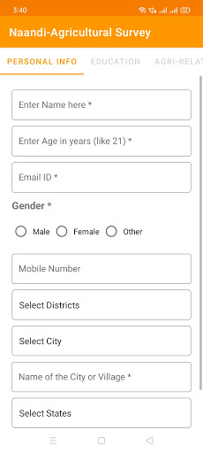 Android application Naandi-Agricultural Survey screenshort