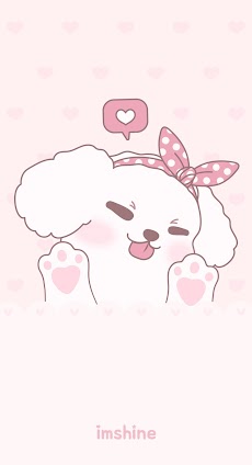 [임샤인] 귀여운 핑크 푸들 강아지 카톡테마 (cute pink poodle)のおすすめ画像1