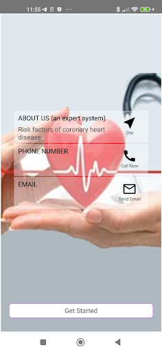 Android application Expert system:risk factors CHD screenshort