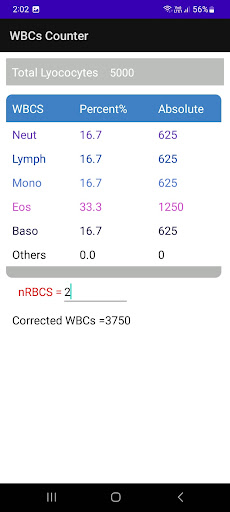 WBCs Counter Screen 3