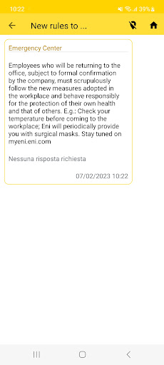 Eni Emergency Screen 2