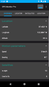 GPS Monitor Pro: GNSS data