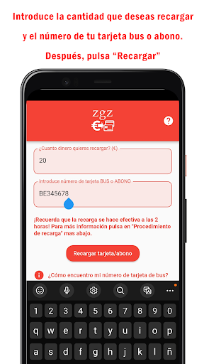 Android application Recarga Zaragoza Bus y Abonos screenshort