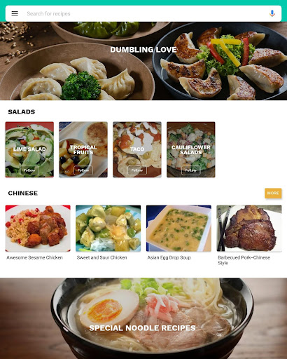 Screenshot of Chinese Recipes