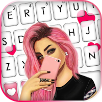 Фон клавиатуры Pink Selfie Girl