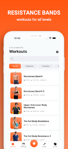 Screenshot of Resistance Band Training App