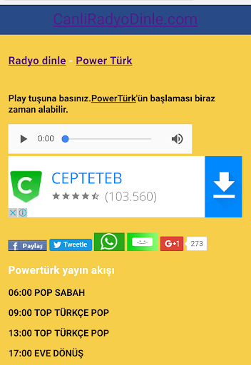 Android application Canlı Radyo Dinle screenshort