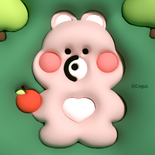 카카오톡 테마 - 3D 아기곰_그린 logo