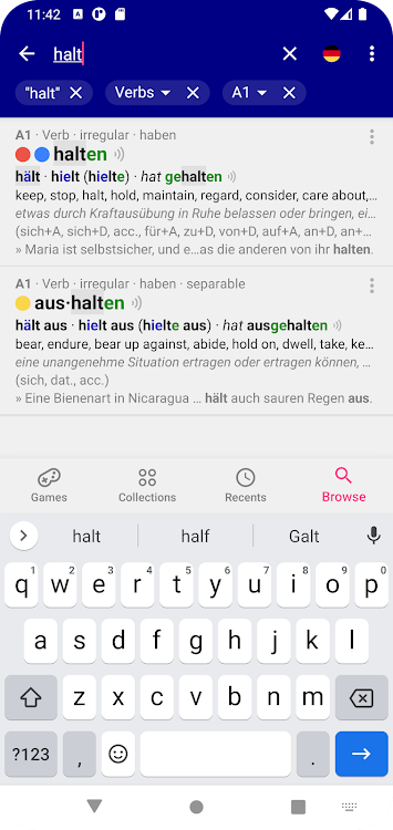 Verbs German Dictionary - 5.11.3 verbs - (Android)