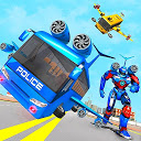ダウンロード Flying Bus Robot Transform War- Police Ro をインストールする 最新 APK ダウンローダ