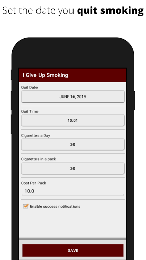 Android application I Give Up Smoking screenshort