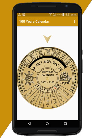 100 Years Calendar Screen 2