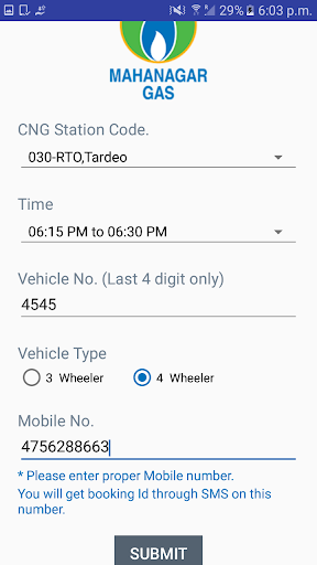 e-Tokens for MGL CNG Stations Screen 2