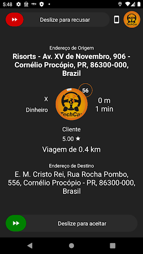 Android application TechCar - Motorista screenshort