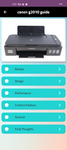 Android application canon g2010 guide screenshort