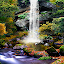 3D Autumn Waterfall Wallpaper
