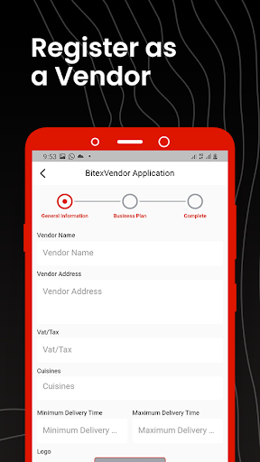 BiteExpress: Vendors Screen 3