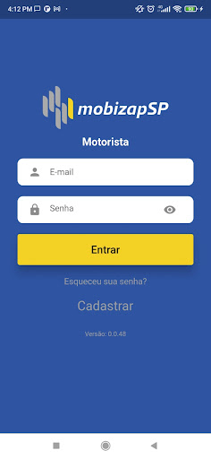 Android application Mobizap Motorista screenshort