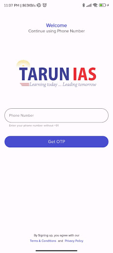 Android application Tarun Coaching screenshort