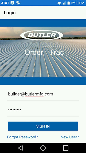 Android application Butler Order-Trac screenshort