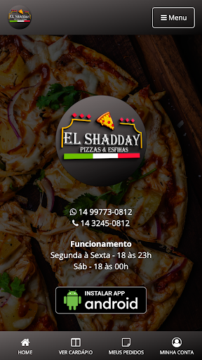 Android application El Shadday Pizzas e Esfihas screenshort