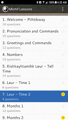 Android application Michif Lessons screenshort