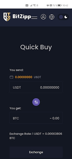 Android application BitZipp screenshort