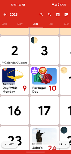 Portugal Calendar Screen 2
