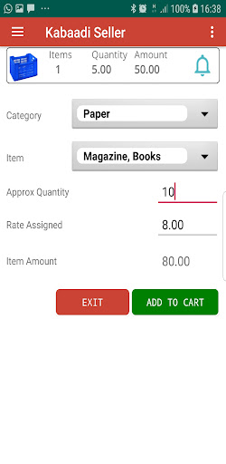 iKabaadi Scrap Purchasing App Screen 2