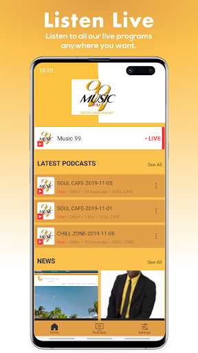 Android application Music99 screenshort
