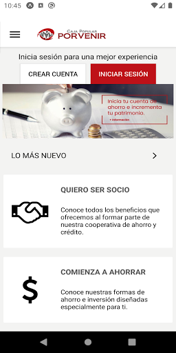Android application Caja Popular Porvenir Wallet screenshort
