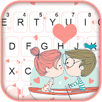 Тема для клавиатуры Couple Kiss Doodle