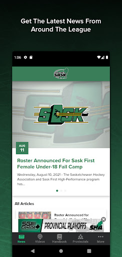 Android application Hockey Sask screenshort