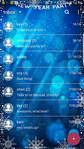 Screenshot of New Year 2017 (Next SMS) Skin2