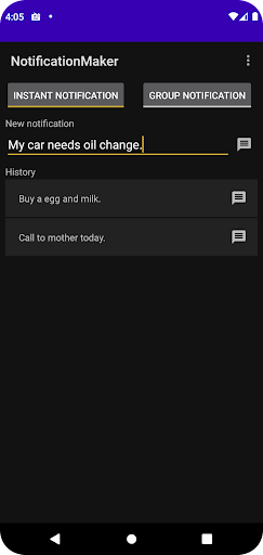 Notification maker Screen 2