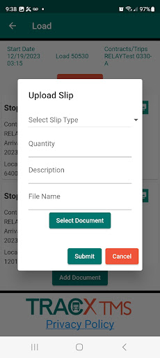 TracxTMS Screen 3