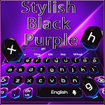 Cover Image of ดาวน์โหลด Stylish Black Purple Keyboard 10001004 APK