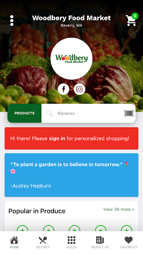 Android application Woodbery Food Market screenshort