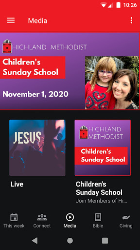 Highland Methodist App Screen 2