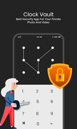Android application Clock Lock -Hide Photos Videos screenshort