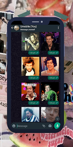 Android application Harry Styles GIF WASticker screenshort