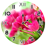 Pink Tulips Analog Clock icon