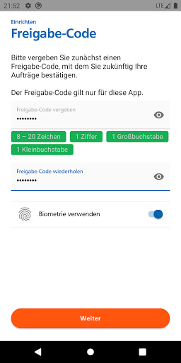 SpardaSecureGo+ Screen 2