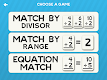 screenshot of Division Flashcard Match Games