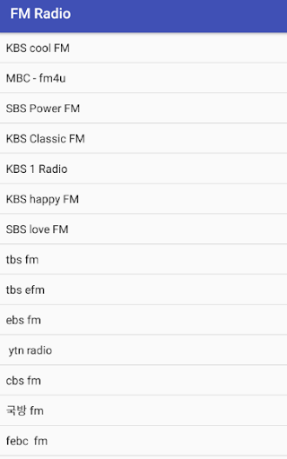 Android application korea fm radio app screenshort