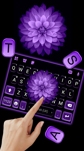 Purple Flower Keyboard Backgro Screen 2
