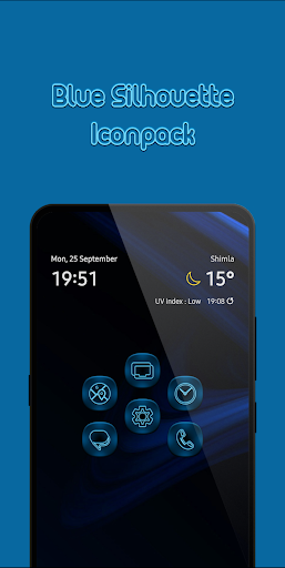 Android application Blue Silhouette Icon Pack screenshort