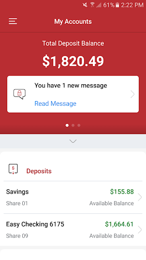 Mission Fed Mobile Banking Screen 2