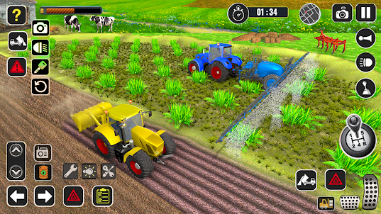 Tractor Farming Game Harvester