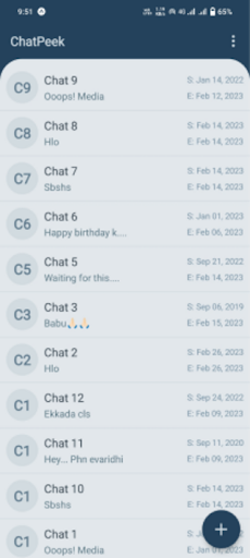 Android application ChatPeek :View WA .txt files screenshort